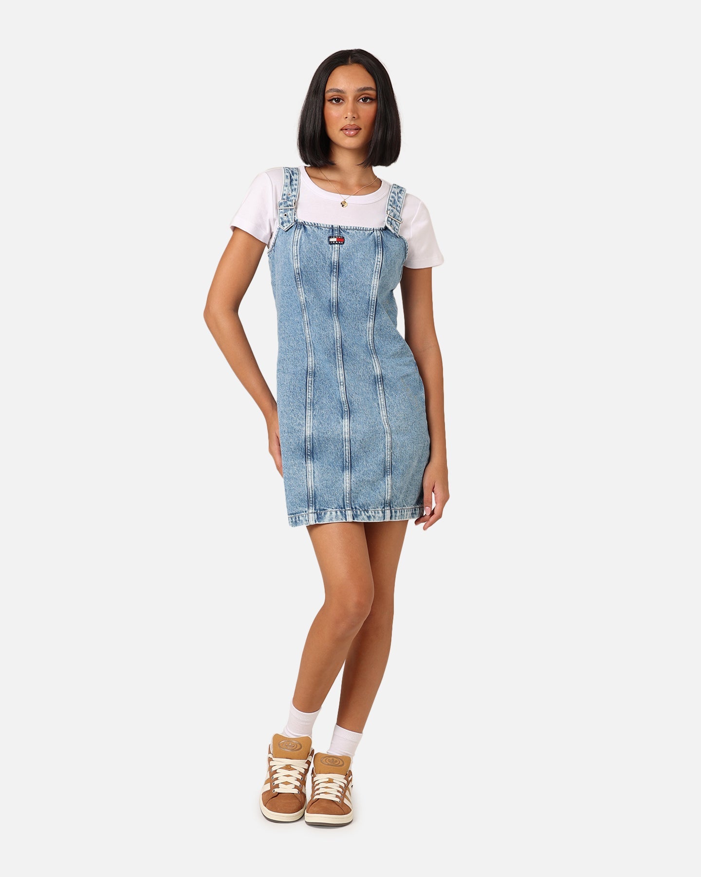 Tommy Jeans Women's Buckle Mini Dress Denim Light