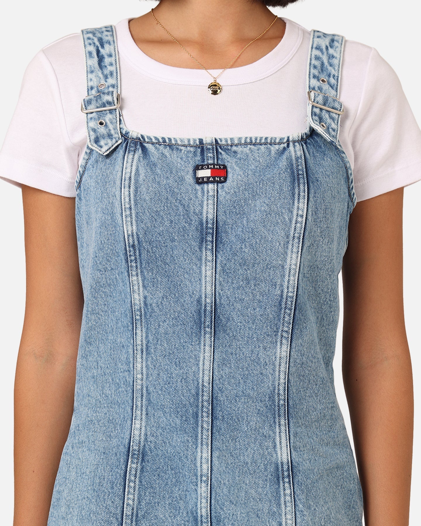 Tommy Jeans Women's Buckle Mini Dress Denim Light