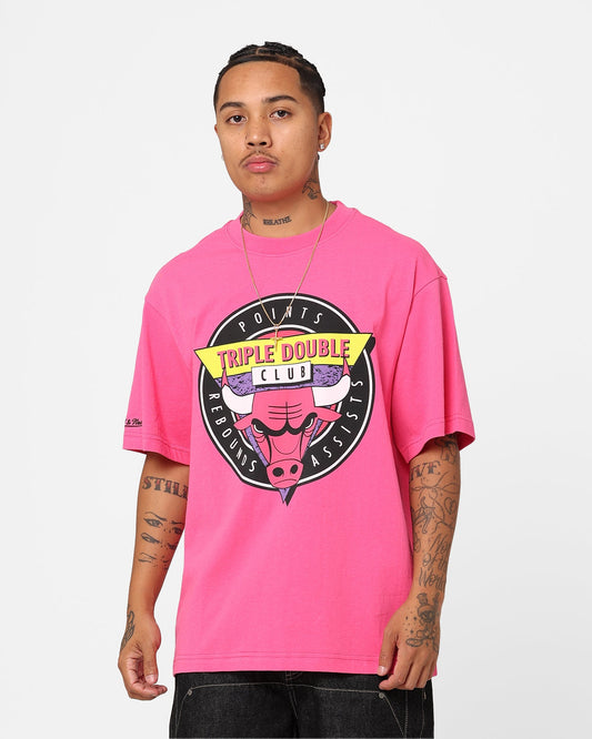 Mitchell & Ness Chicago Bulls Triple Double Club T-Shirt Pink