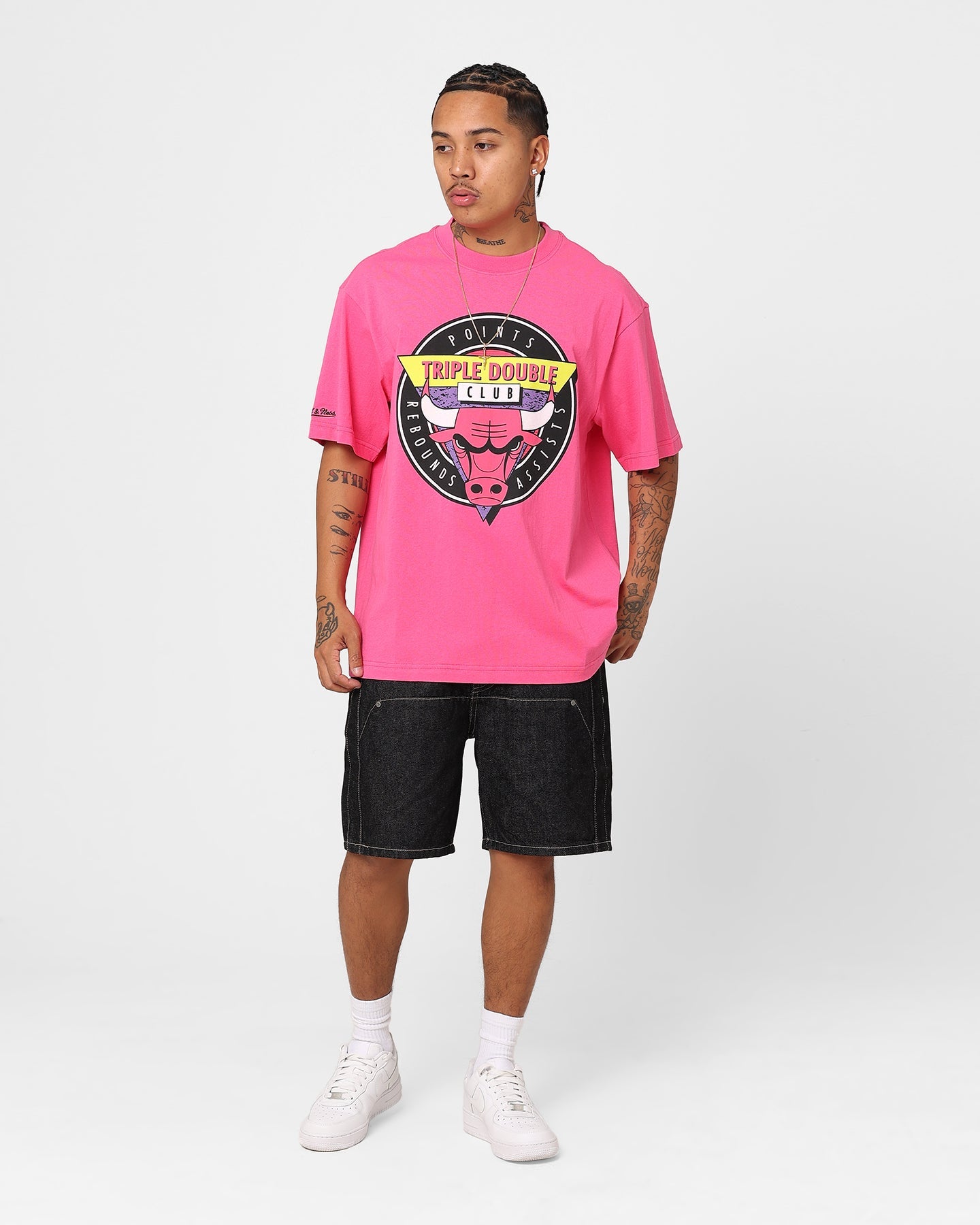 Mitchell & Ness Chicago Bulls Triple Double Club T-Shirt Pink