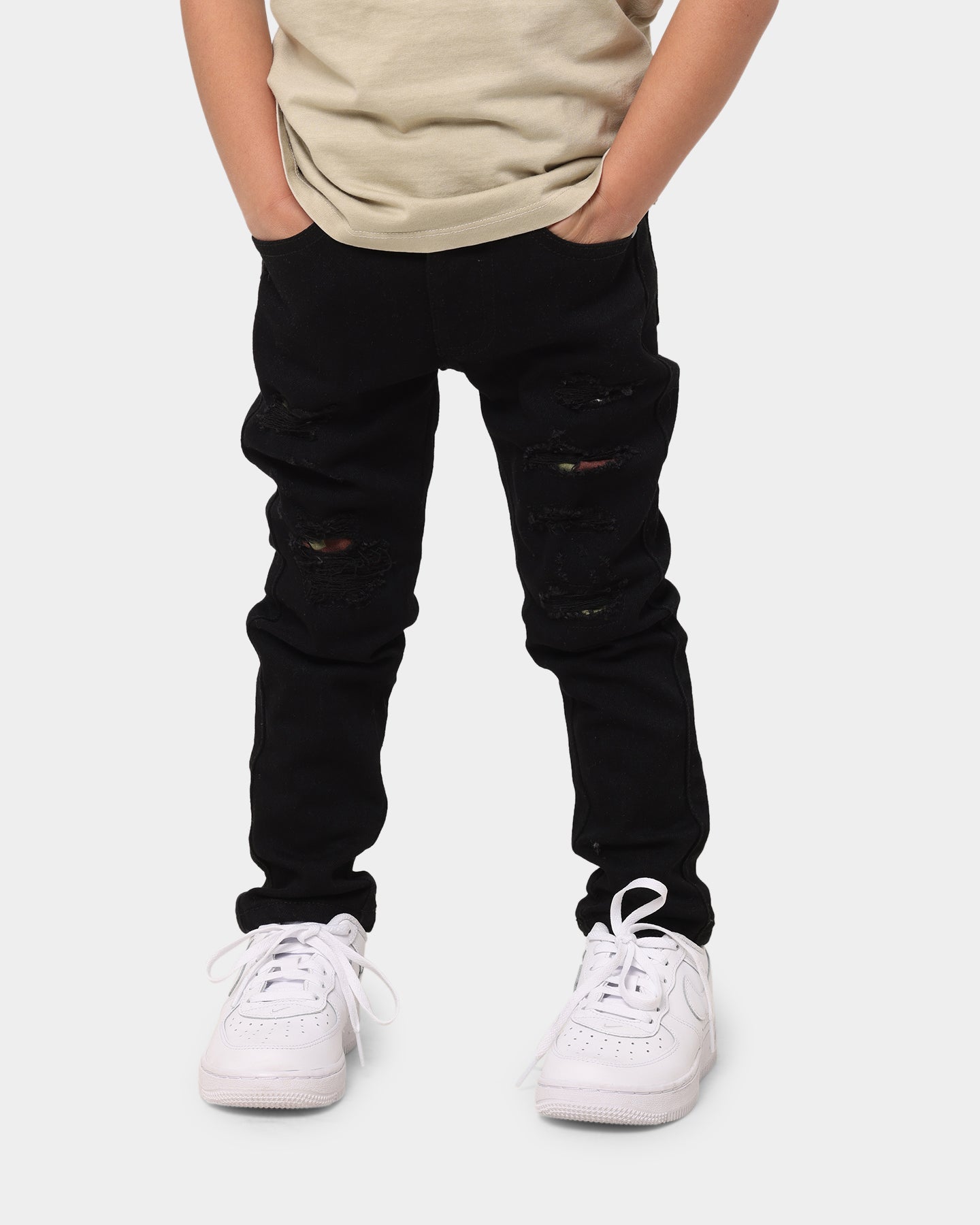 Lil Hommé Kid's Rugueux Patch Skinny Jean Black/Camo