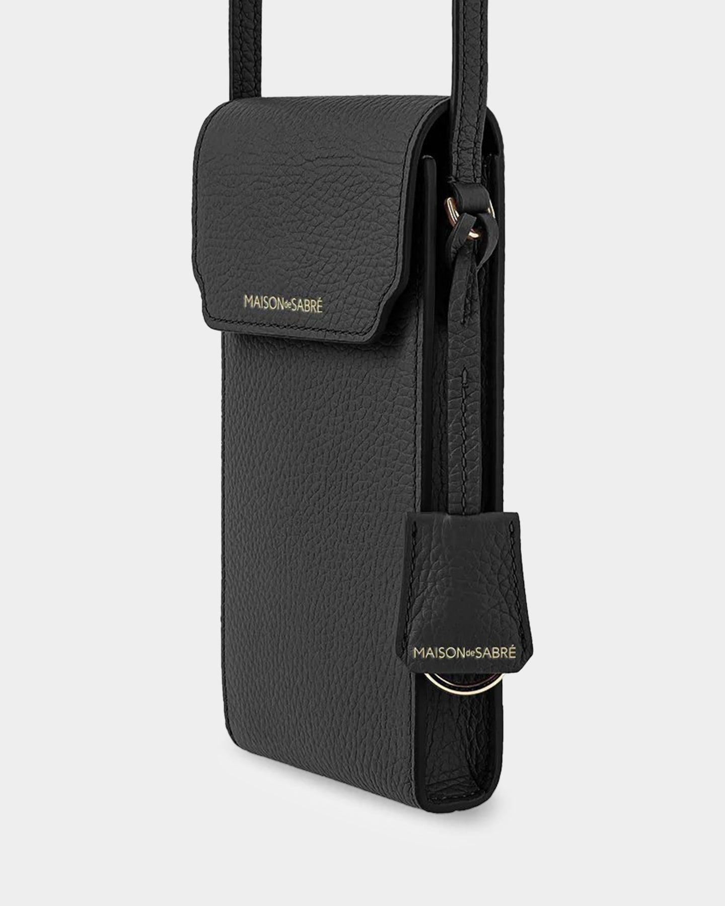 Maison De Sabre The Crossbody Phone Pouch Black Caviar