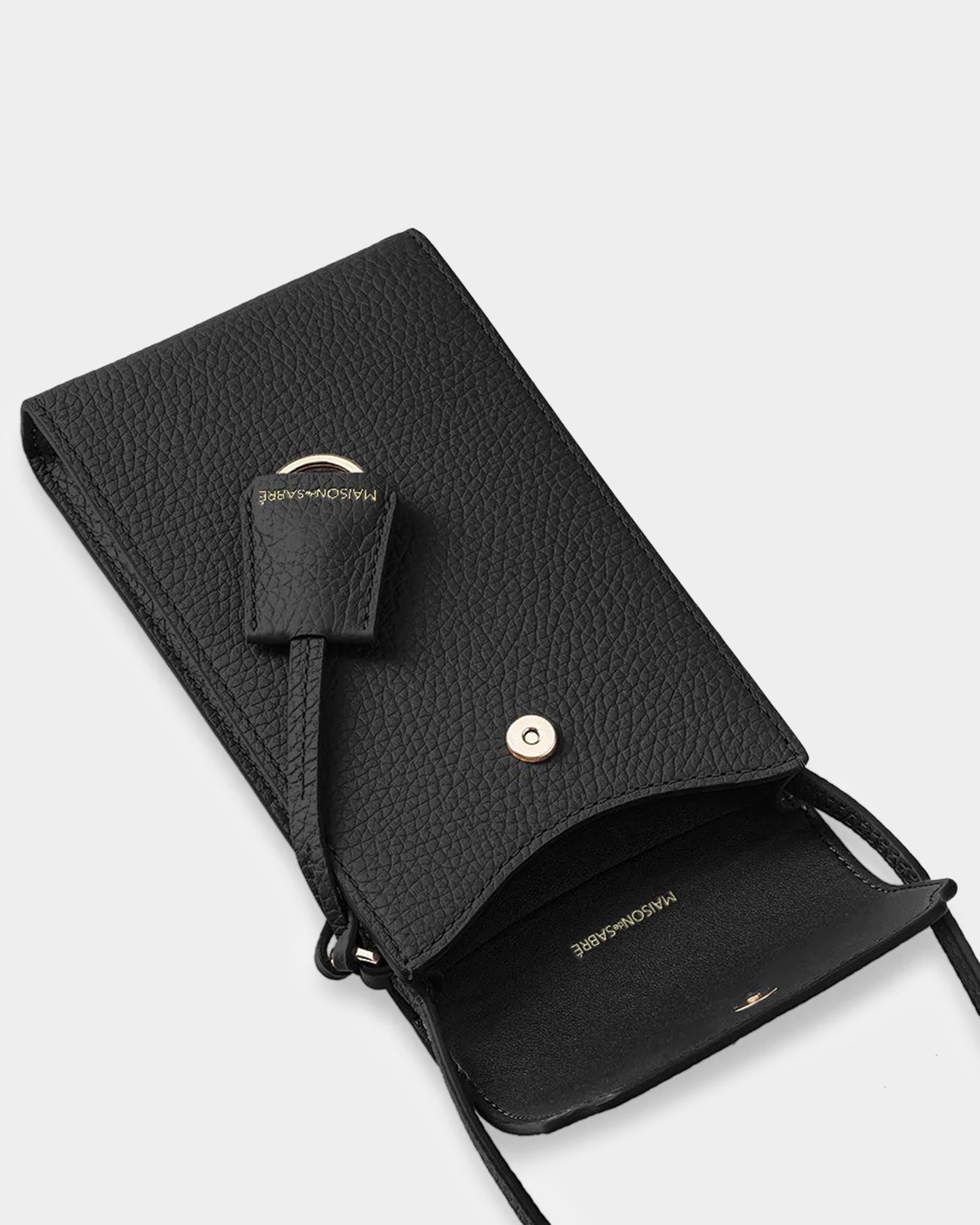 Maison De Sabre The Crossbody Phone Pouch Black Caviar