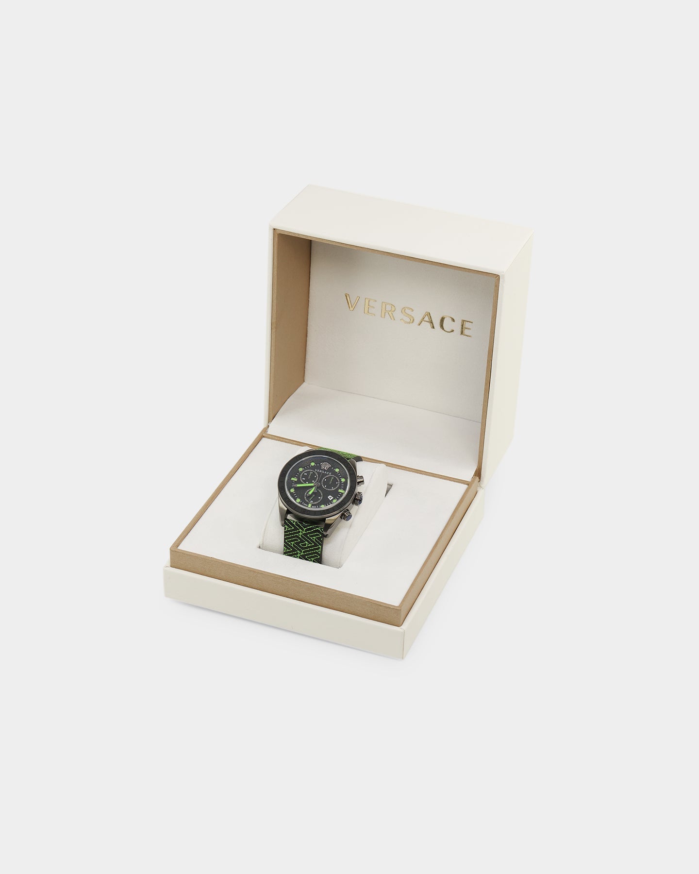 Versace Greca Dome Chrono Watch Black/Black