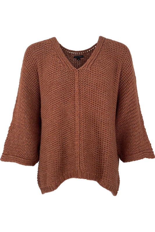 Moe Oversize V-Neck Knit | Marsala | Strik fra Black Colour