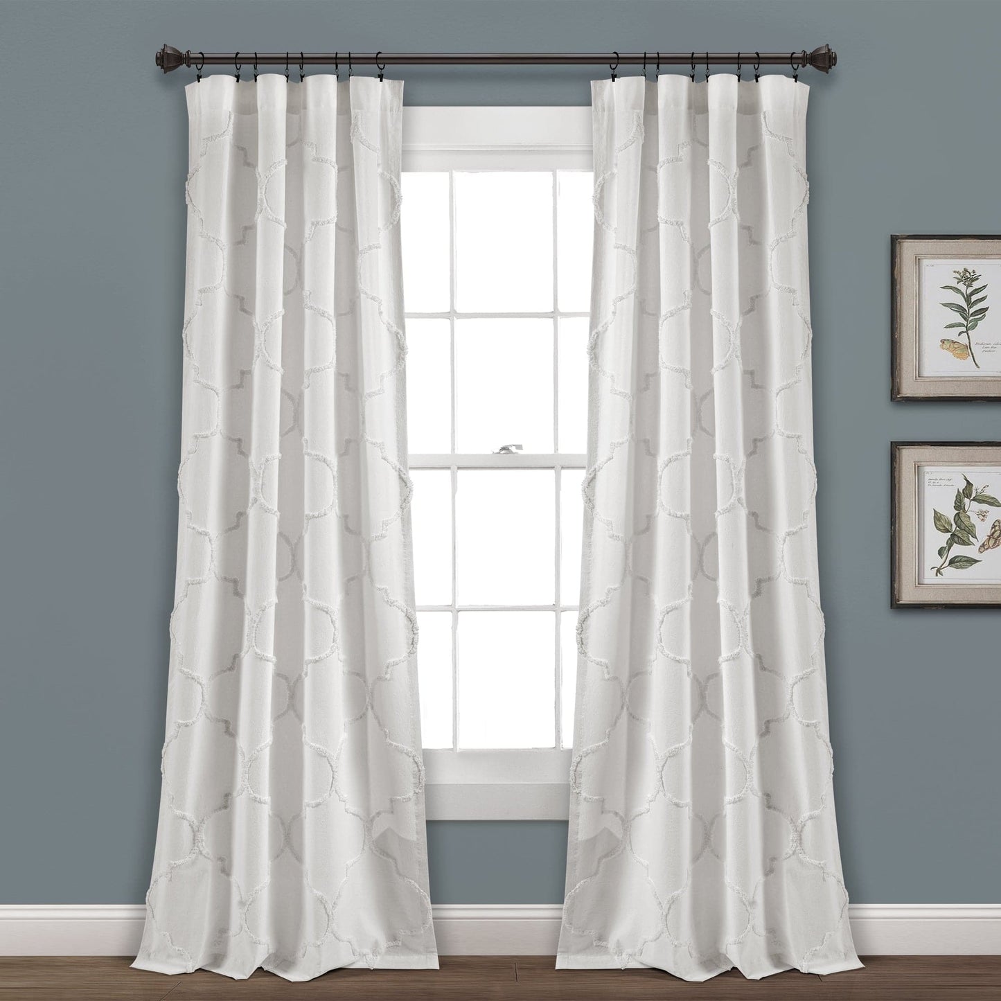 Avon Chenille Trellis Window Curtain Panel Set