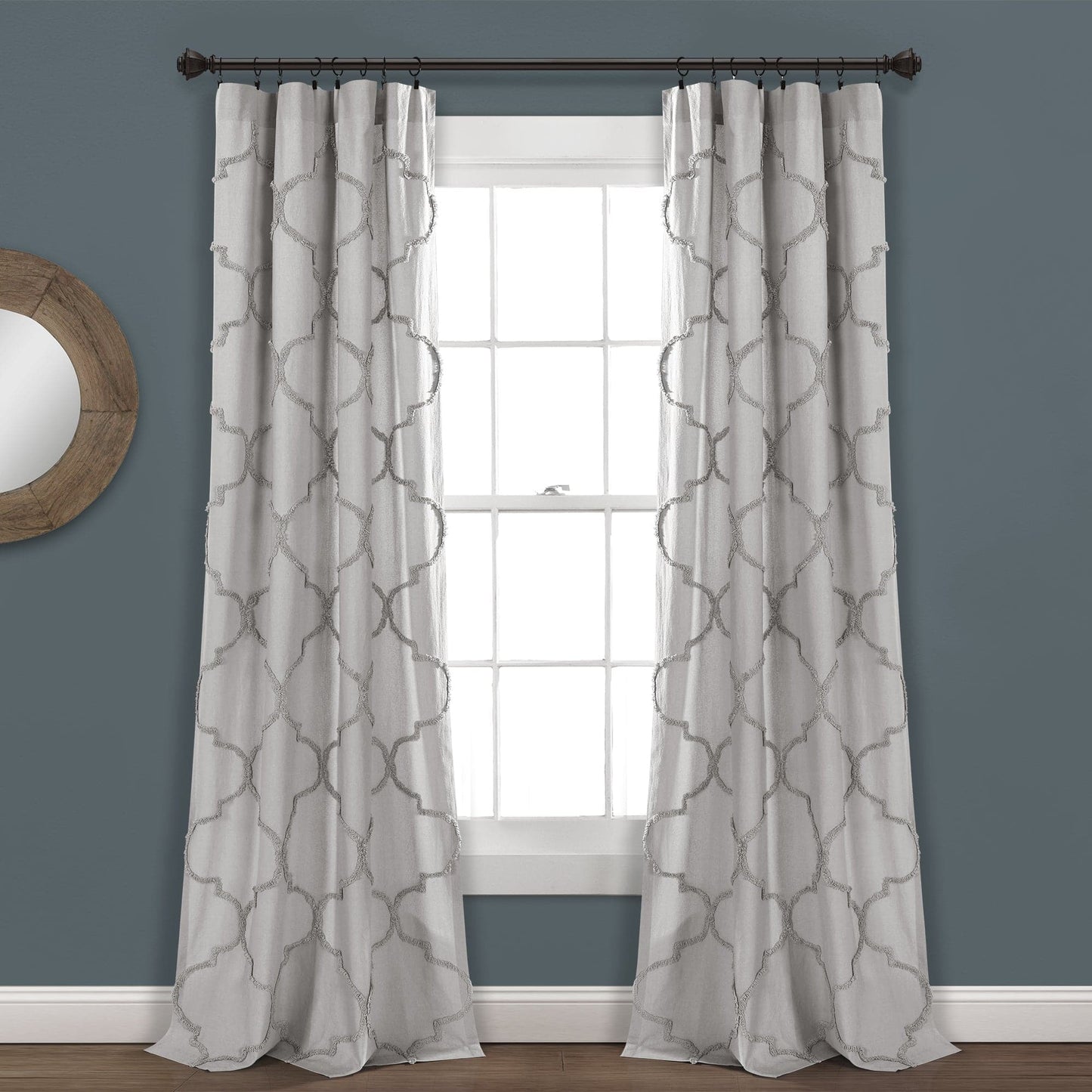 Avon Chenille Trellis Window Curtain Panel Set