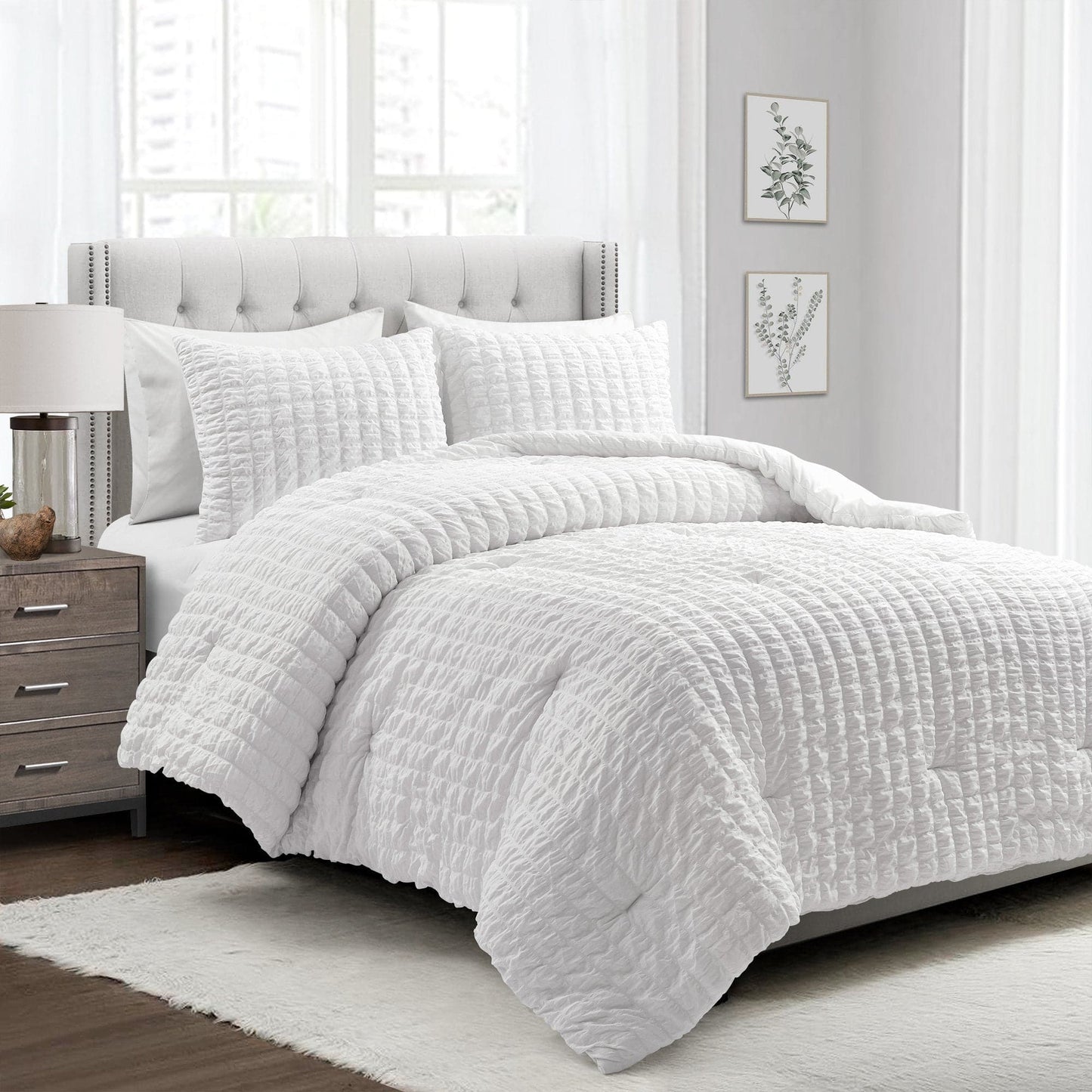 Bedding Bundle: Tanisha Quilt Set + Crinkle Textured Dobby Comforter Set