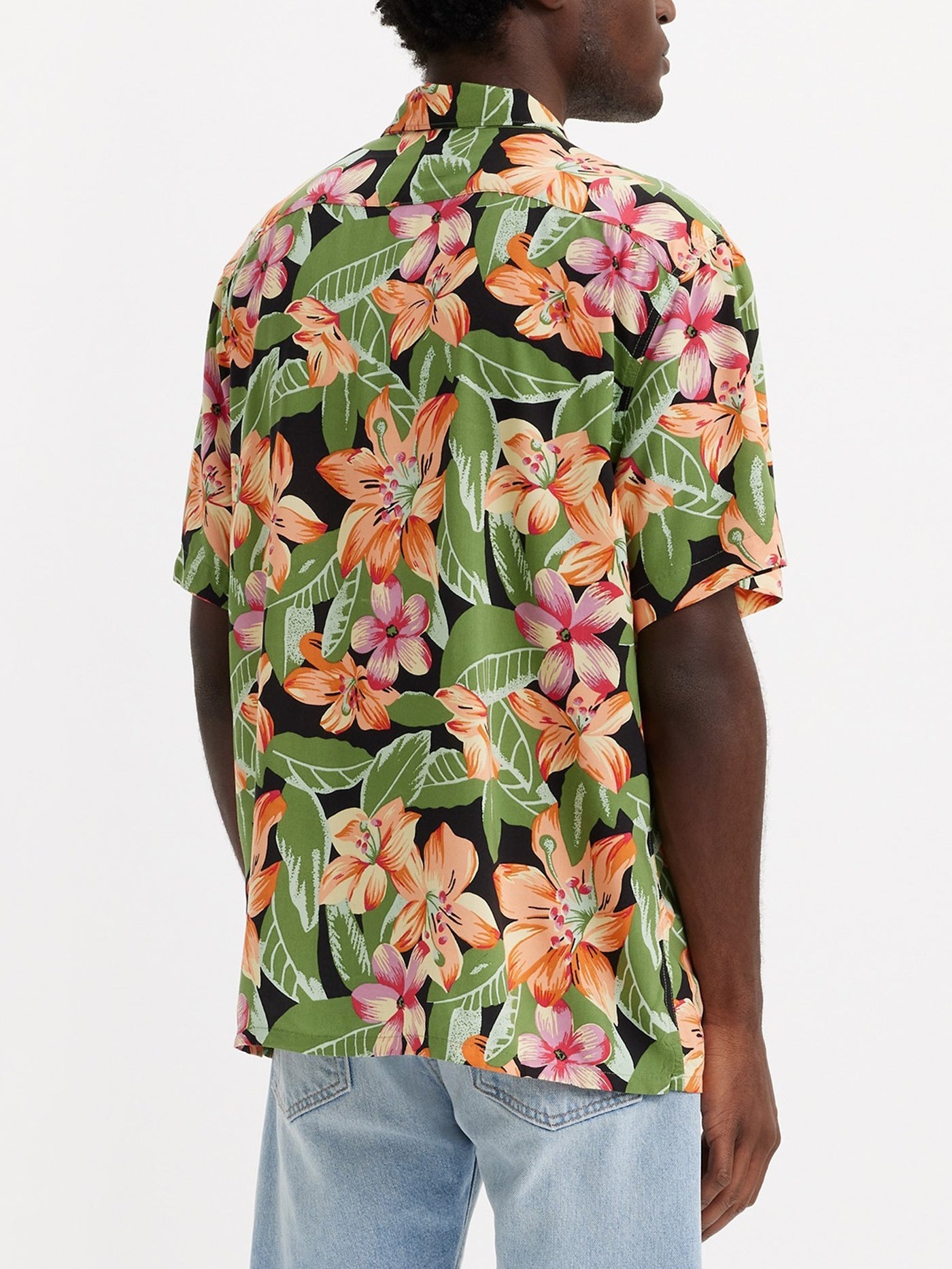 Classic Camper Andromeda Tropical Meteorite Short Sleeve Buttondown Shirt