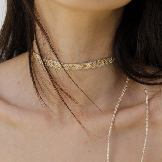 Izy n°2 choker in Rose Gold Amber