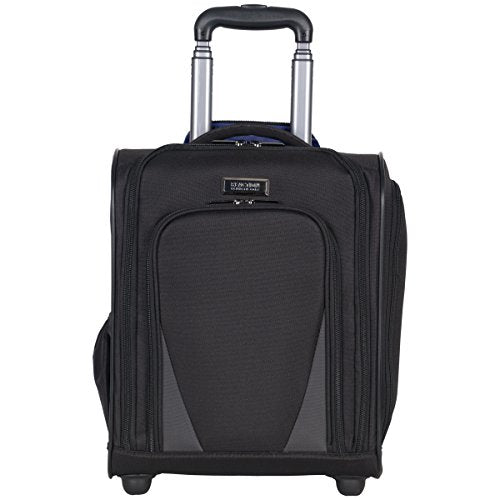 Kenneth Cole Reaction Going Places 600D Polyester 2-Wheel Underseater Carry-On, Black