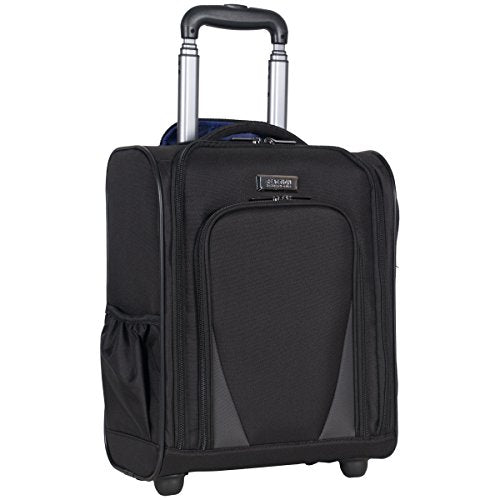 Kenneth Cole Reaction Going Places 600D Polyester 2-Wheel Underseater Carry-On, Black