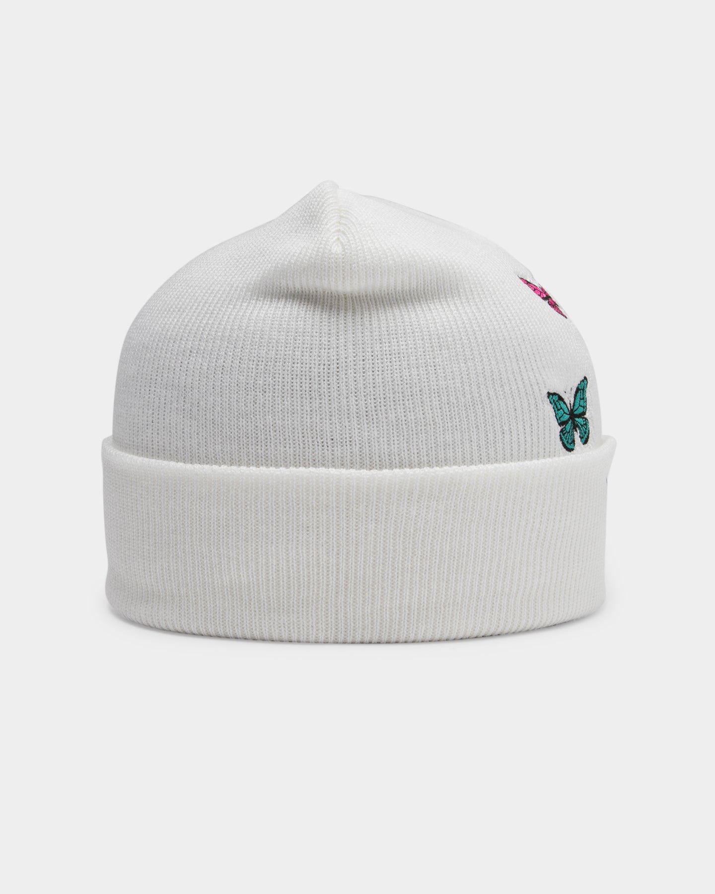 Goat Crew Unisex Butterfly Multi Beanie White