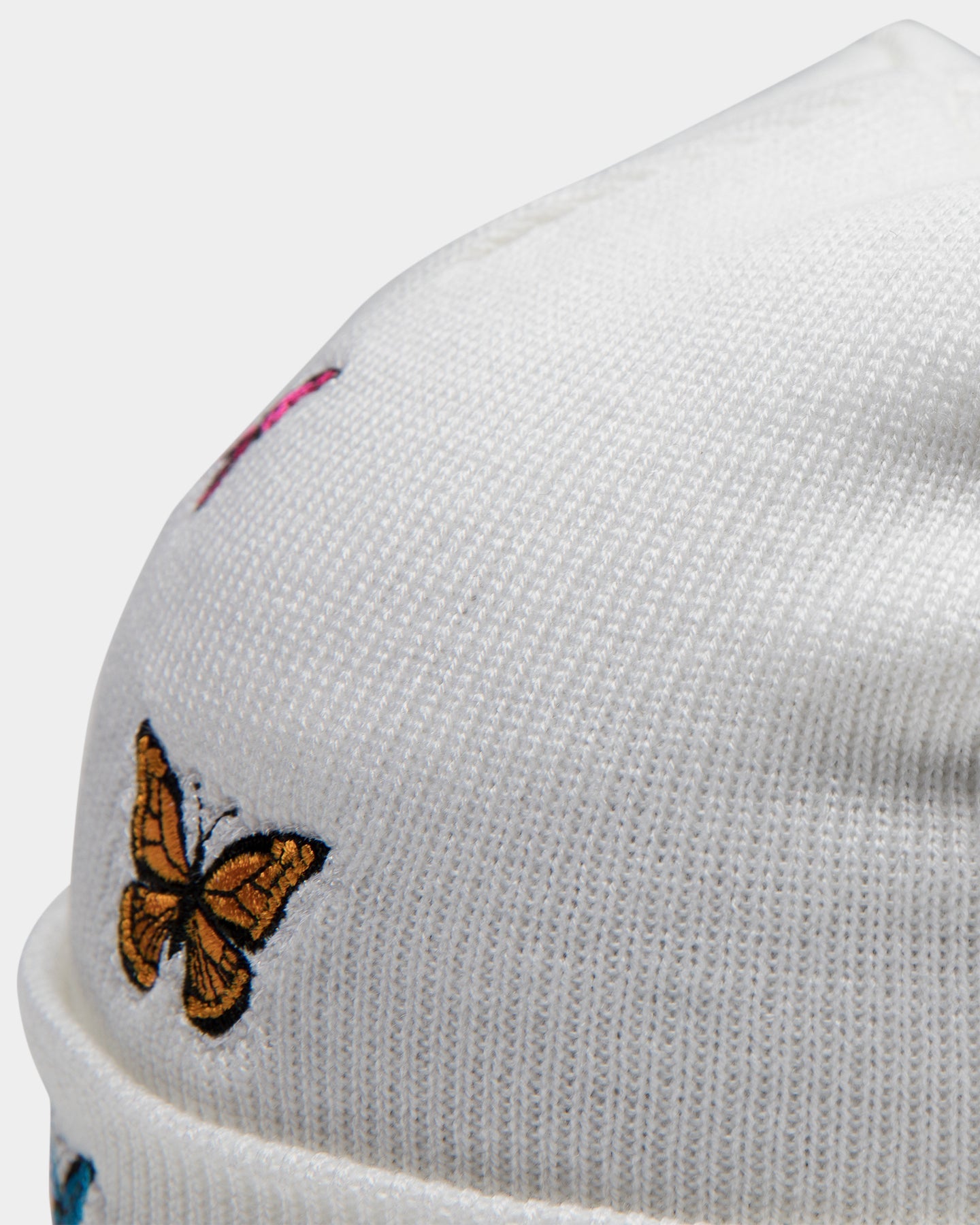 Goat Crew Unisex Butterfly Multi Beanie White