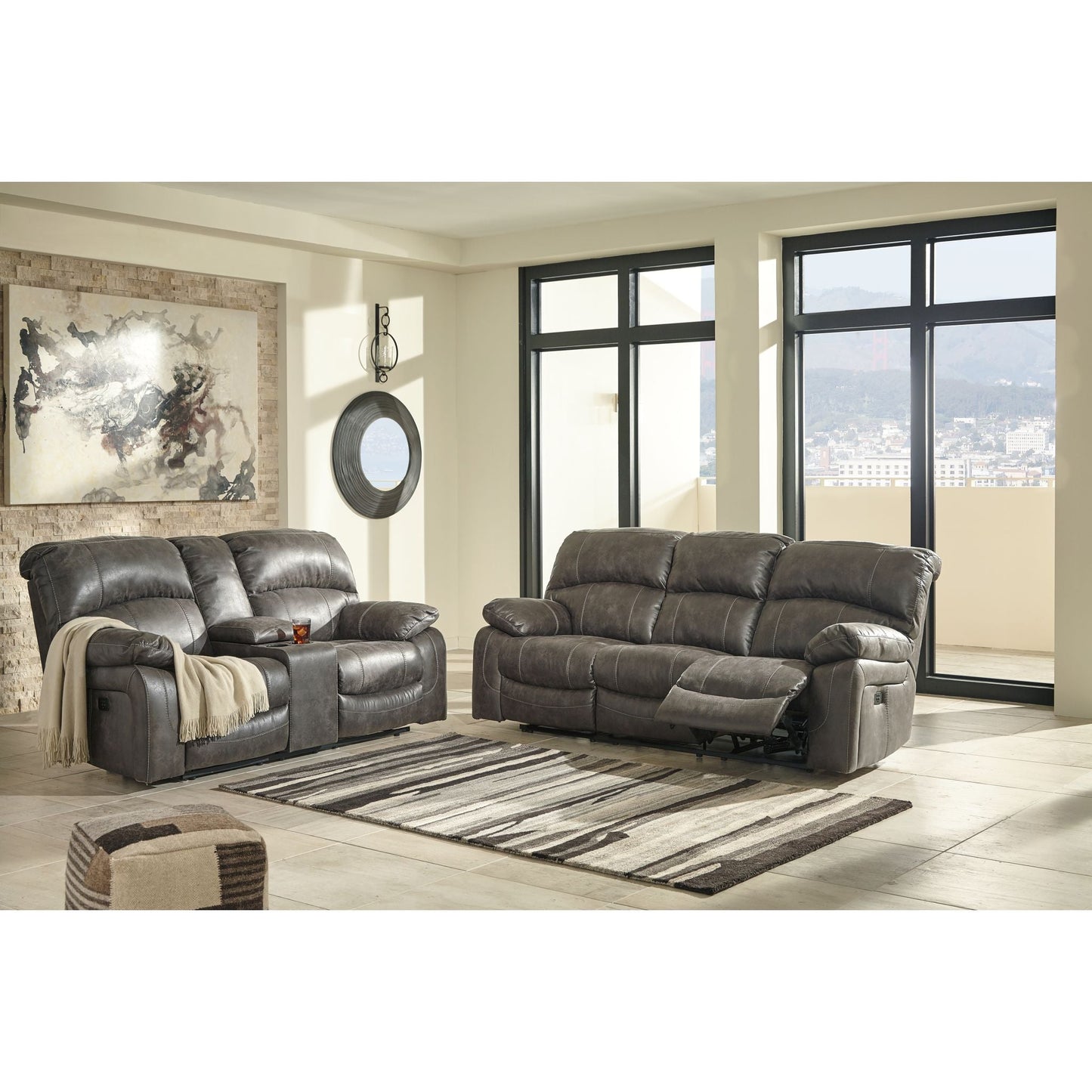 Dunwell Power Reclining Sofa - Steel