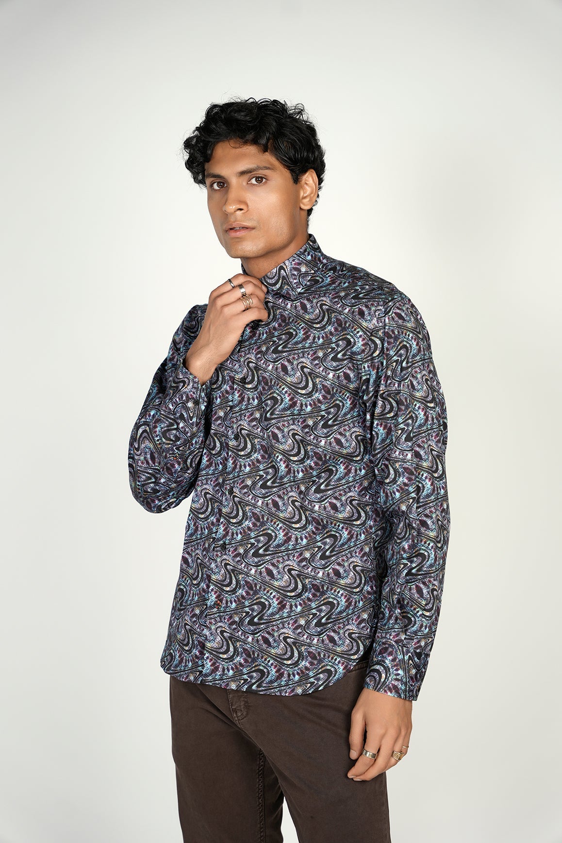 Colorful Black Swirl Shirt Signature Collection