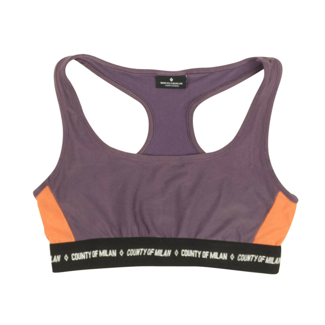 Marcelo Burlon Logo Band Sports Bra - Purle/Orange