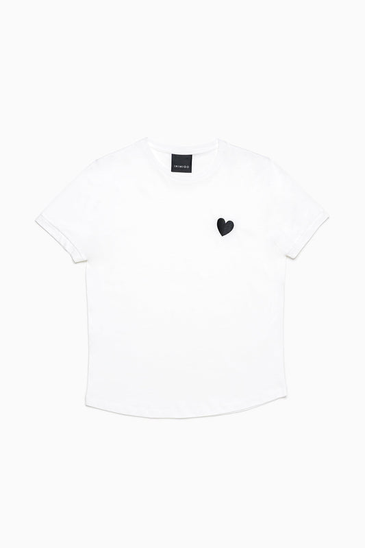 Classic Embroidery Contrast Heart T-shirt