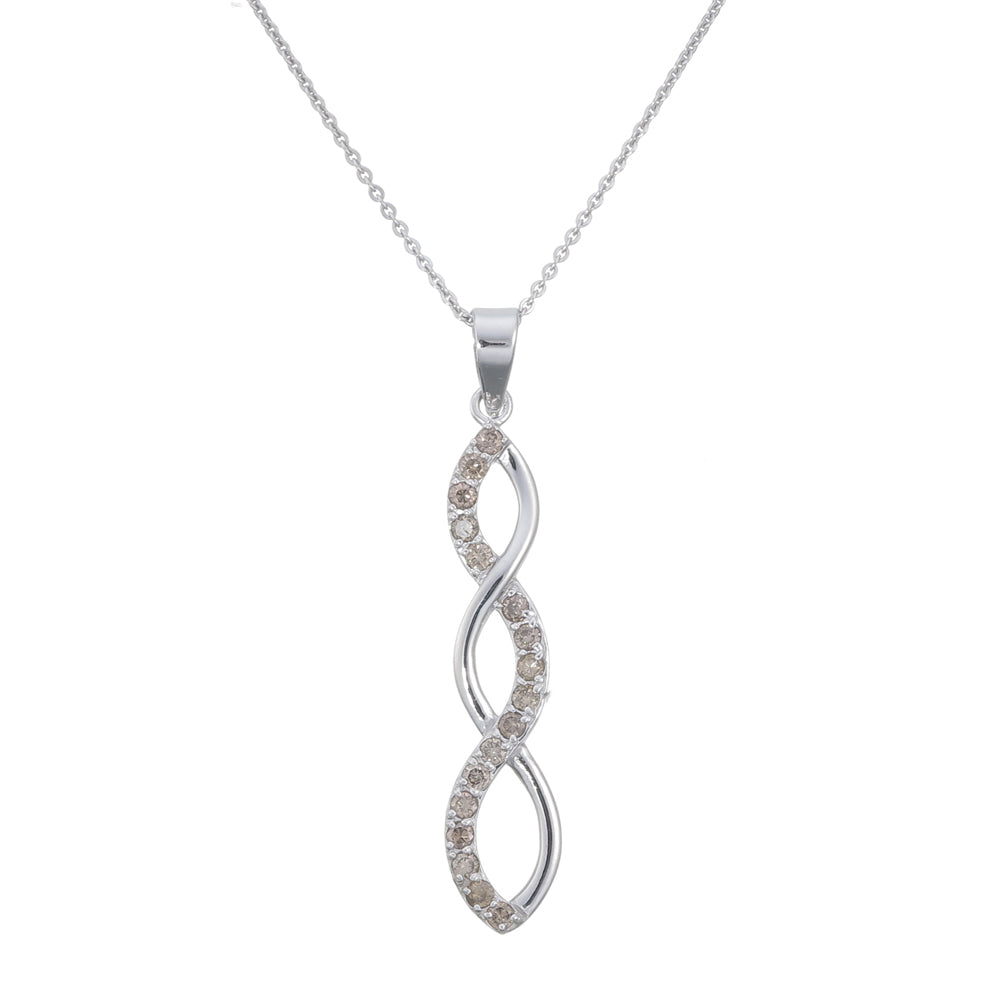 1/2 cttw Champagne Diamond Pendant .925 Sterling Silver With 18 Inch Chain