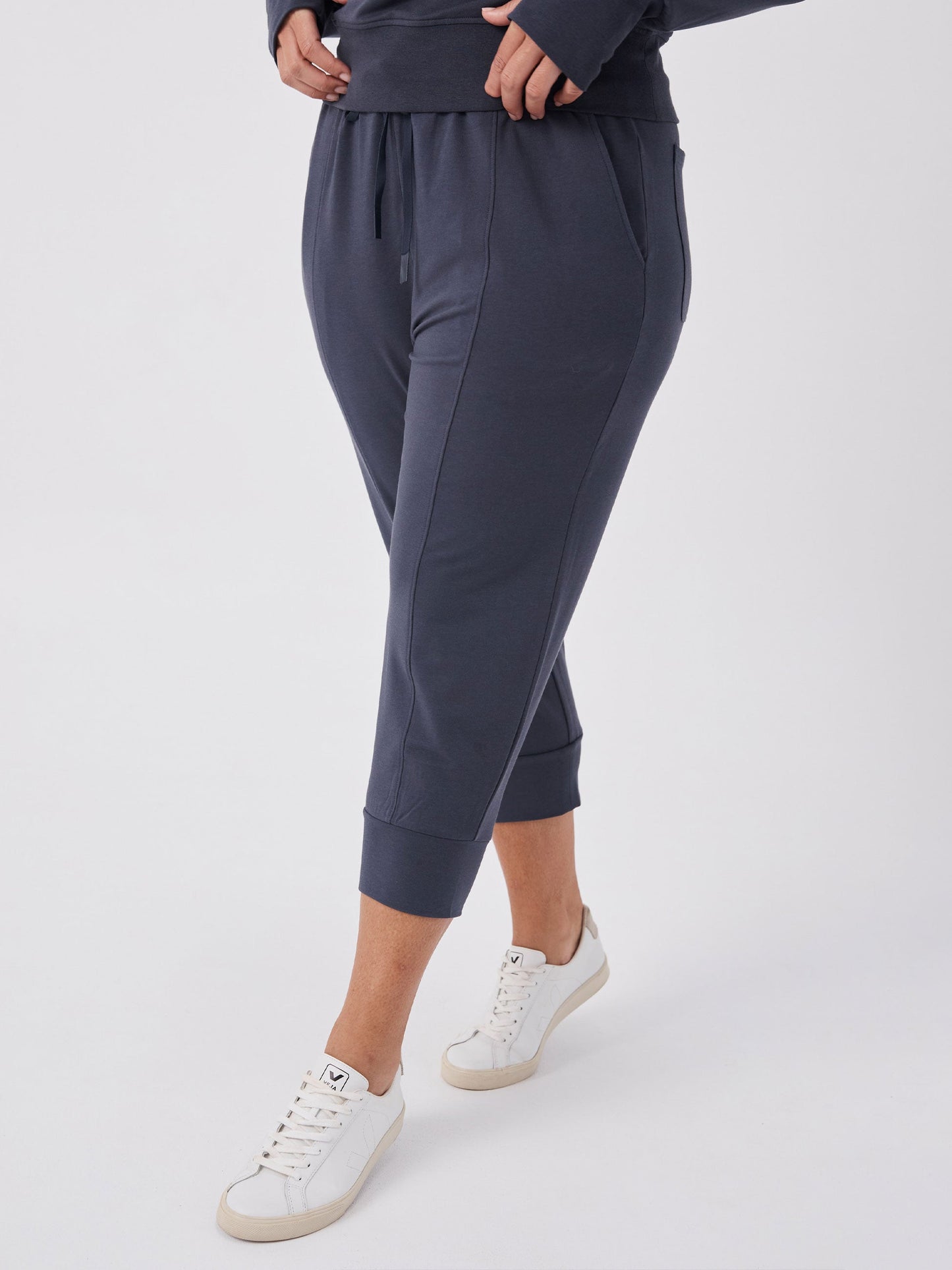 Breeze French Terry Cropped Jogger - Charcoal