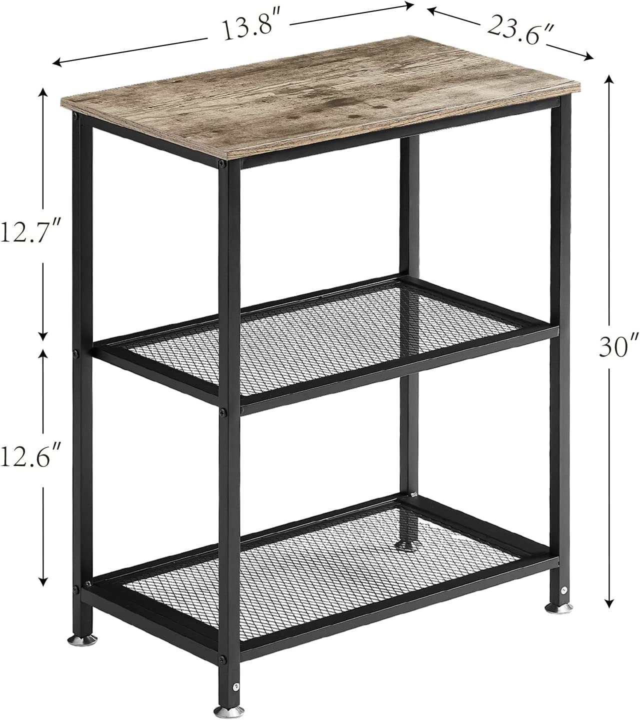 VECELO End Side Table 3-Layer Narrow Night Stand/Entryway/Hallway Console Table for Living Room/Bedroom