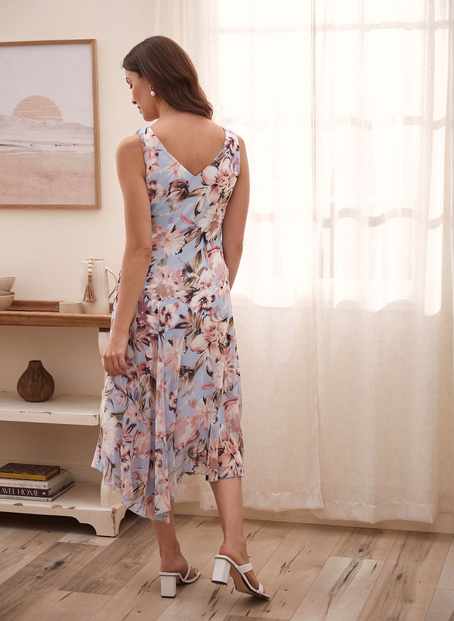 Floral Print Chiffon Dress