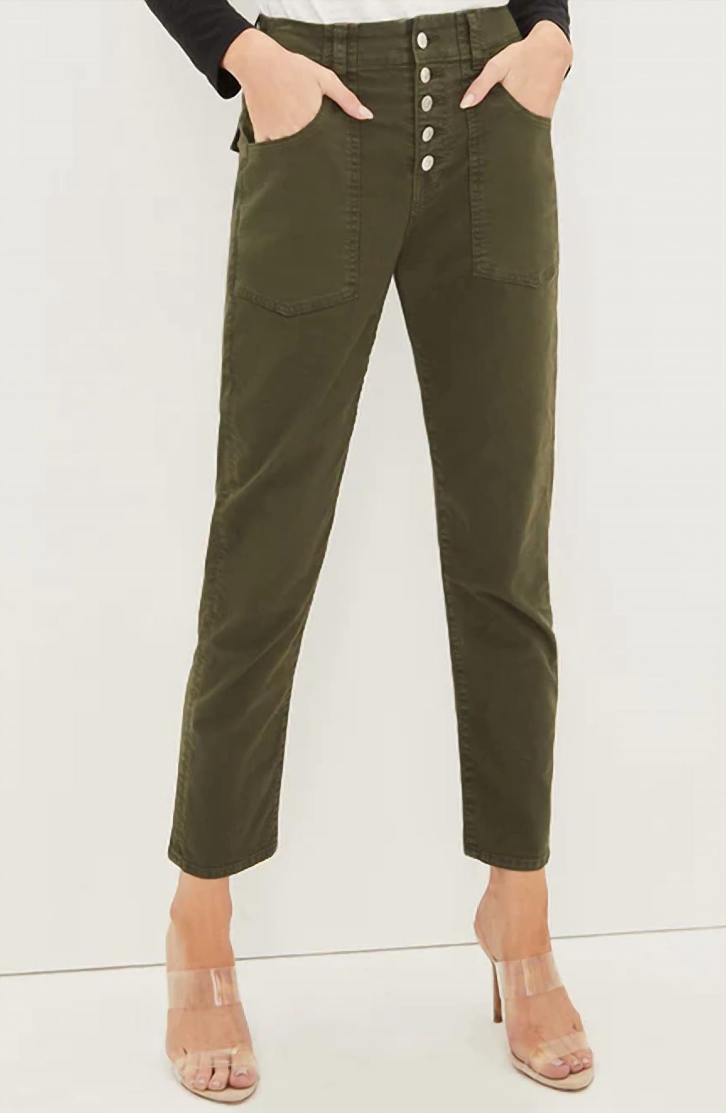 Arya Cargo Straight Leg In Army Green