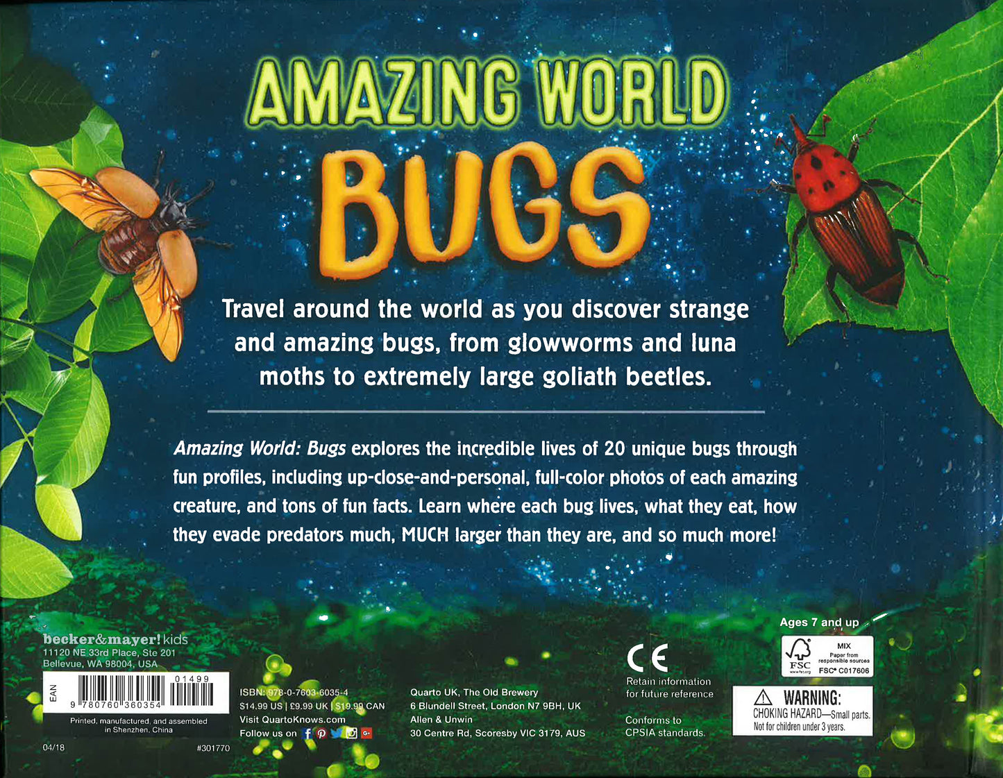 Amazing World: Bugs: Get To Know 20 Crazy Bugs