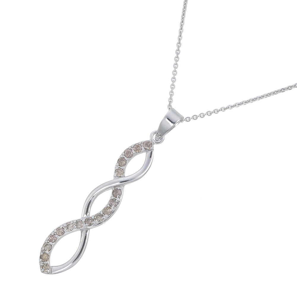 1/2 cttw Champagne Diamond Pendant .925 Sterling Silver With 18 Inch Chain