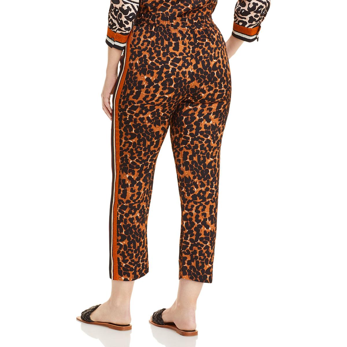 Kobi Halperin Womens Aria Striped Animal Print Ankle Pants