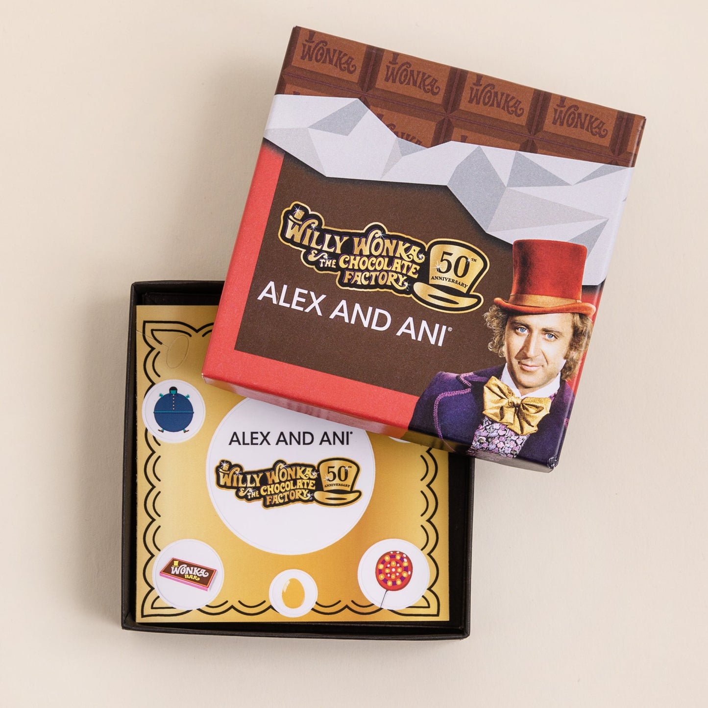 Willy Wonka Bar + Hat Duo Charm Bangle