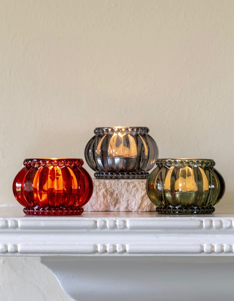 Jewelled Scalloped Glass Votive