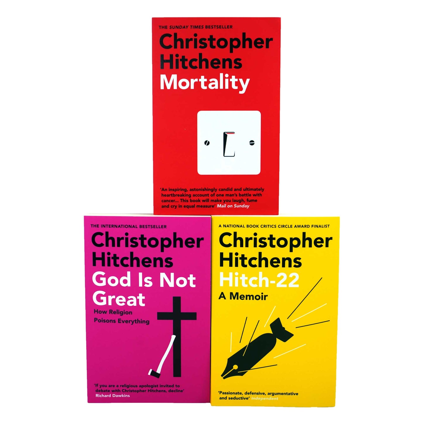 Damaged - Christopher Hitchens Collection 3 Books Set (Mortality, God Is Not Great & Hitch 22) - Non Fiction - Paperback