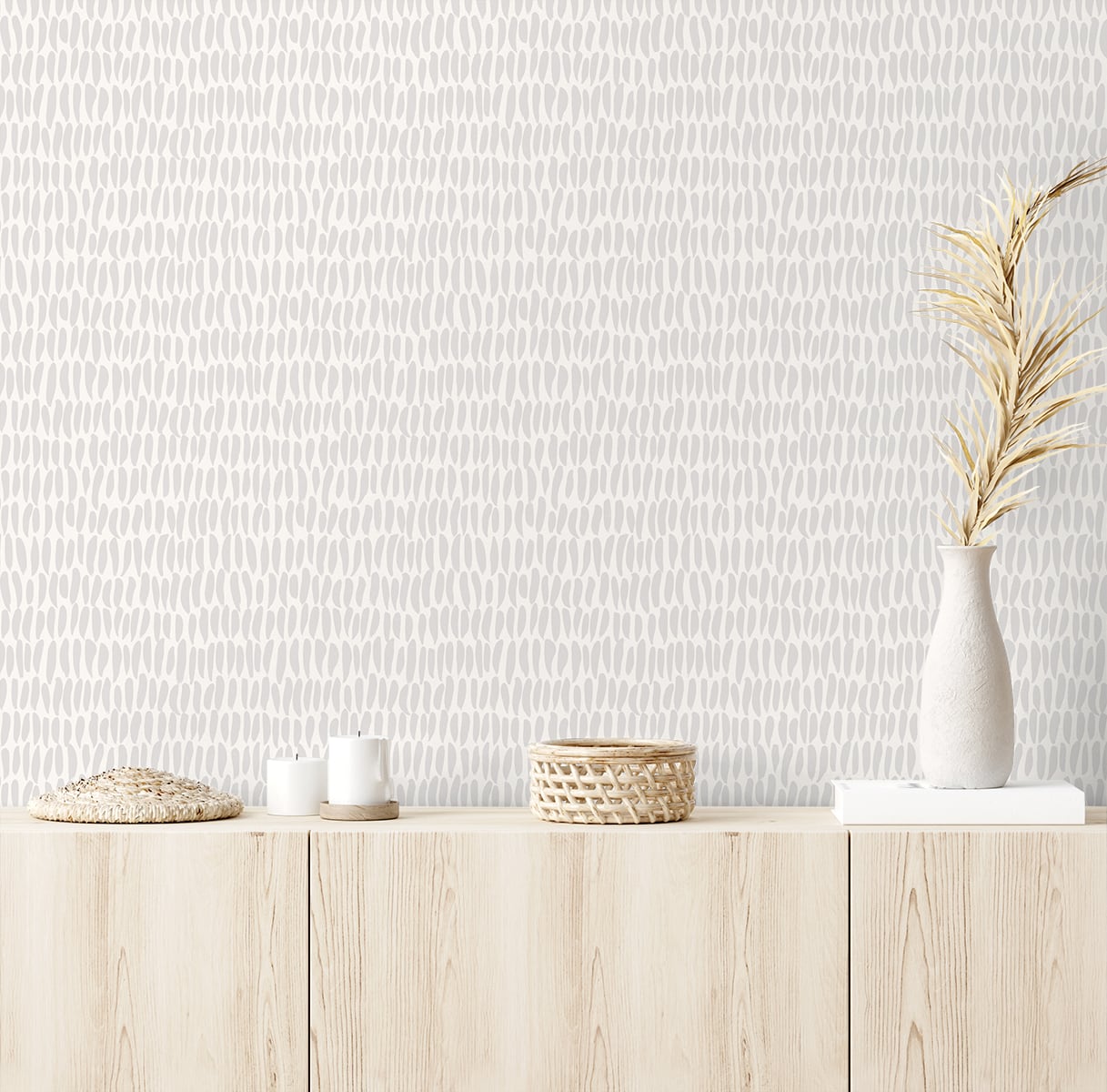 Brushwork Wallpaper in Fog from the Simple Life Collection