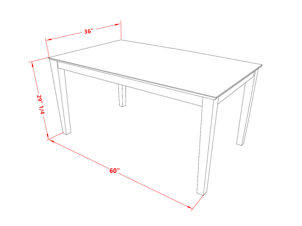 East West Furniture CAT-LWH-S Capri Dining Table - a Rectangle Wooden Table Top with Sturdy Legs, 36x60 Inch, Linen White