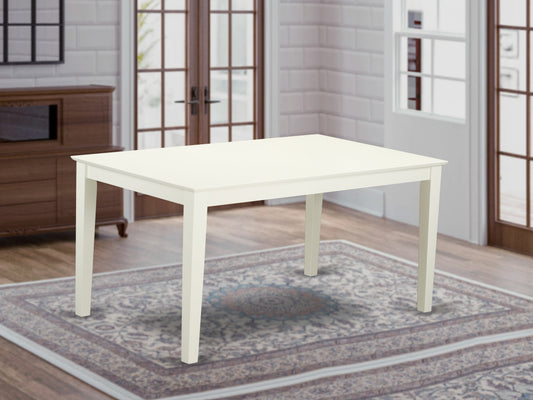 East West Furniture CAT-LWH-S Capri Dining Table - a Rectangle Wooden Table Top with Sturdy Legs, 36x60 Inch, Linen White