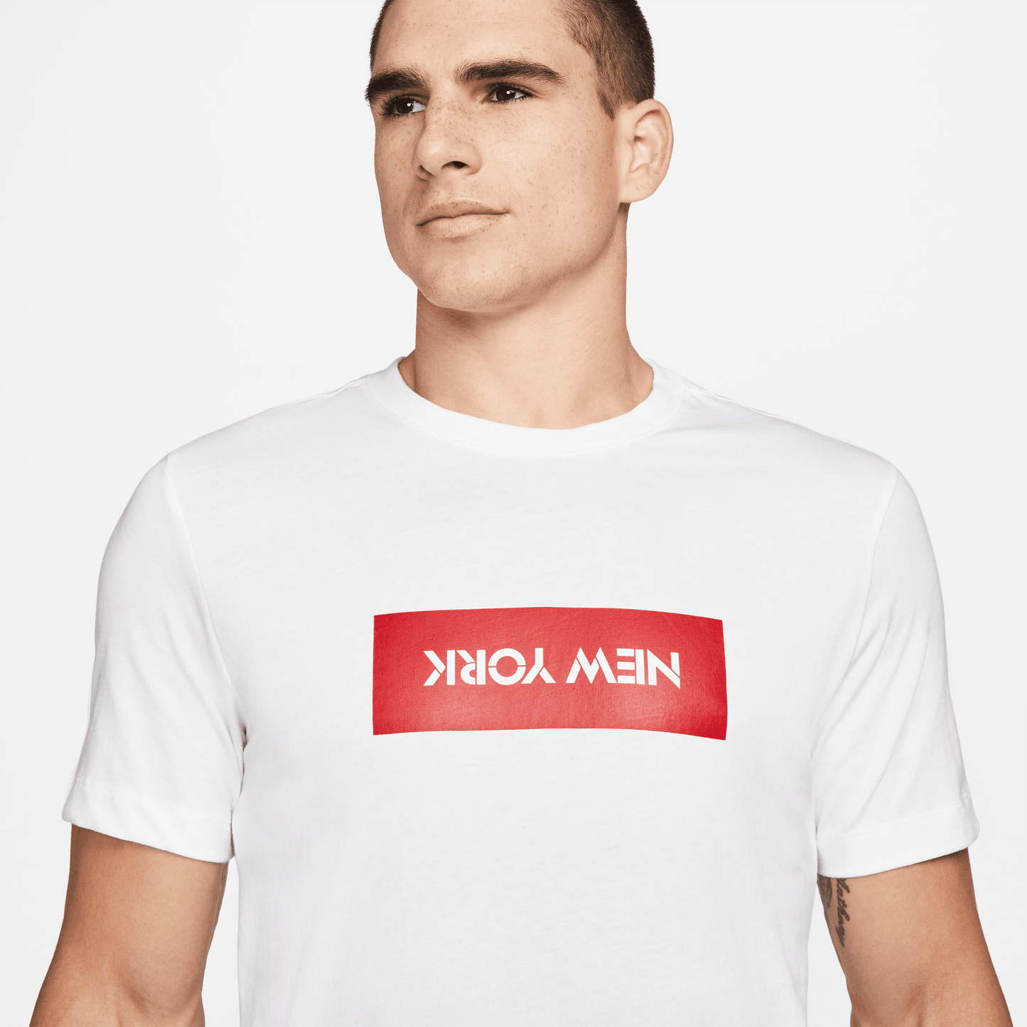 Air Jordan Mens "New York" Stencil T-Shirt 'White'