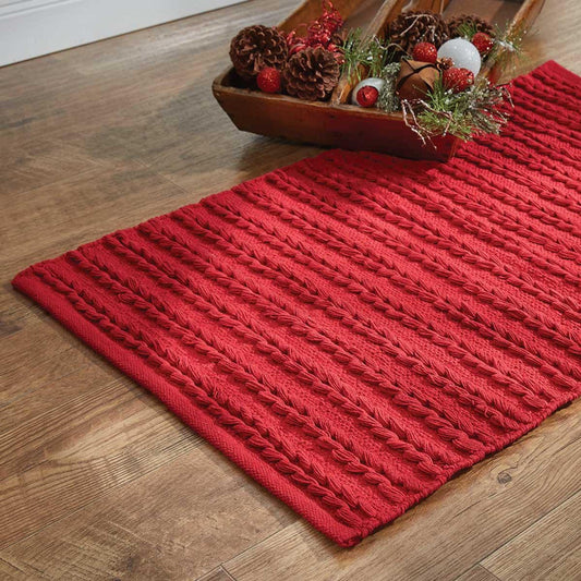 Winter Magic Scarf Red Yarn Rug 2X3