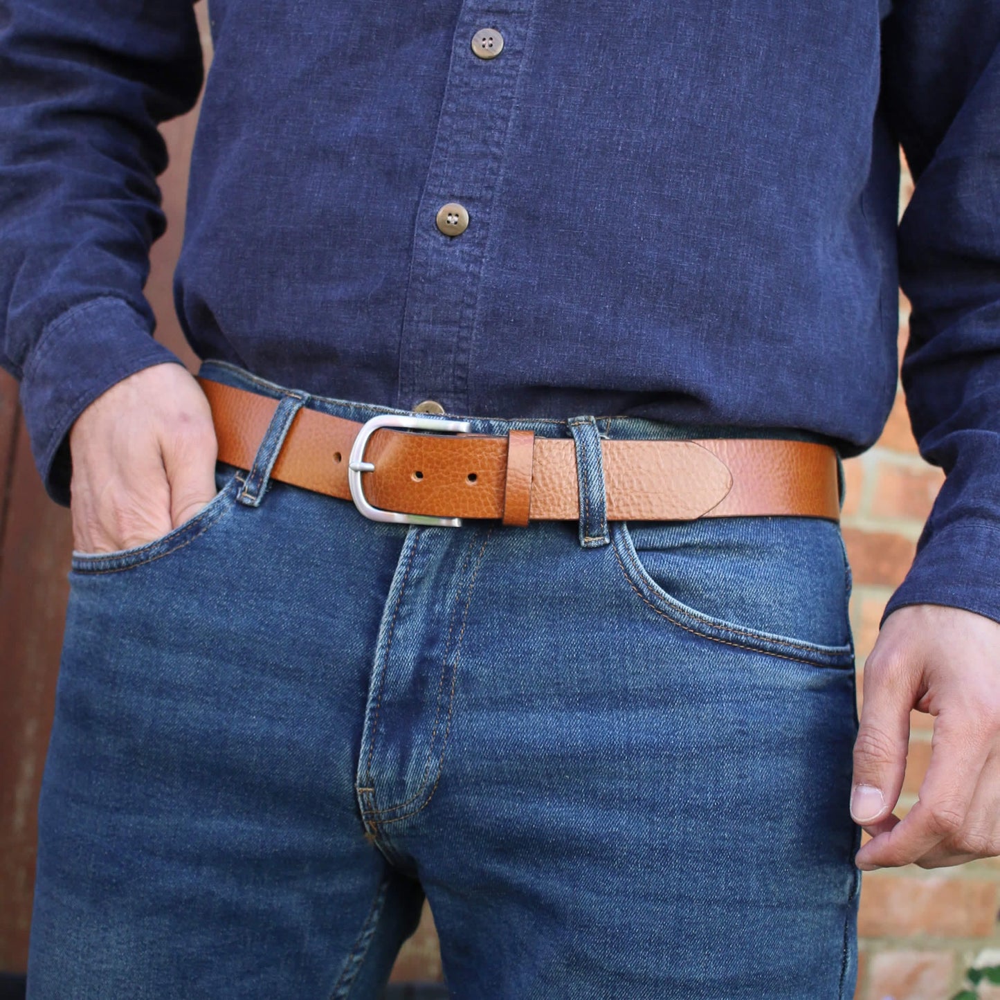 Casual Leather Belt Tan