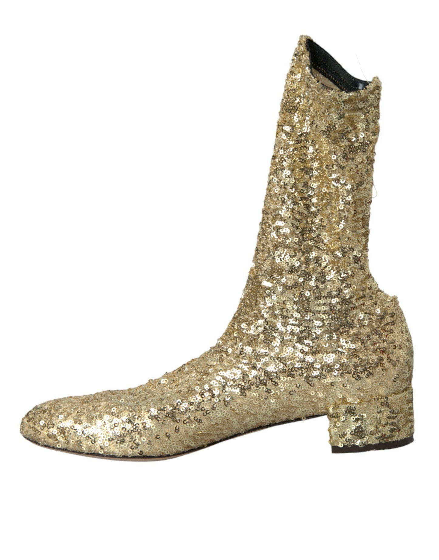 Dolce & Gabbana  Sequined Short Boots Stretch Women's Shoes