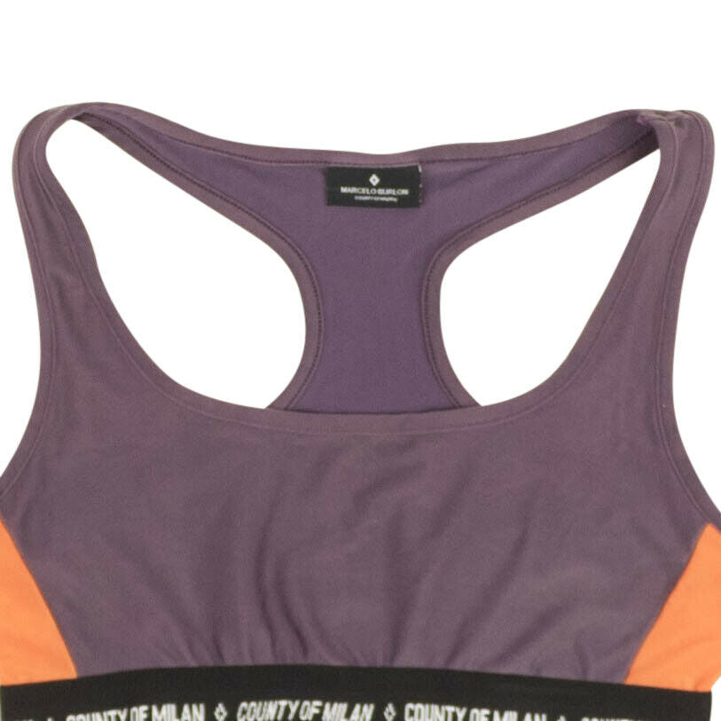 Marcelo Burlon Logo Band Sports Bra - Purle/Orange