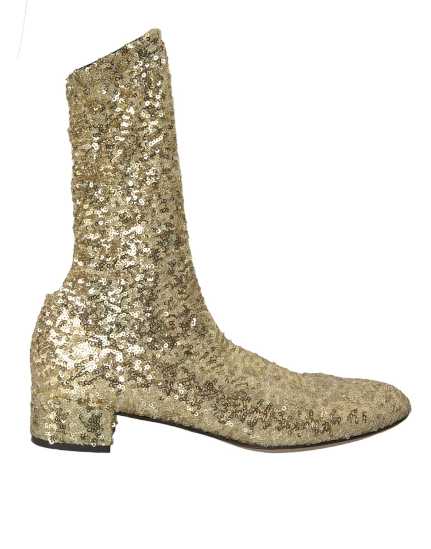 Dolce & Gabbana  Sequined Short Boots Stretch Women's Shoes