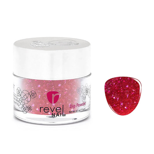 D665 Heart Throb Red Shimmer Dip Powder