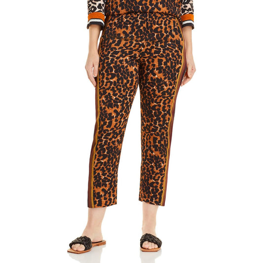 Kobi Halperin Womens Aria Striped Animal Print Ankle Pants