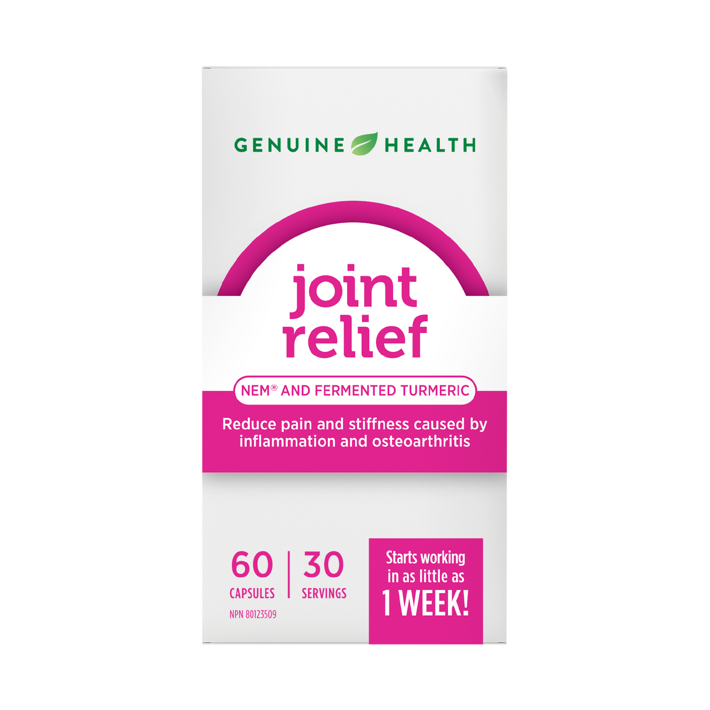 Genuine Health Joint Relief NEM & Fermented Turmeric 60 Vegetarian Capsules