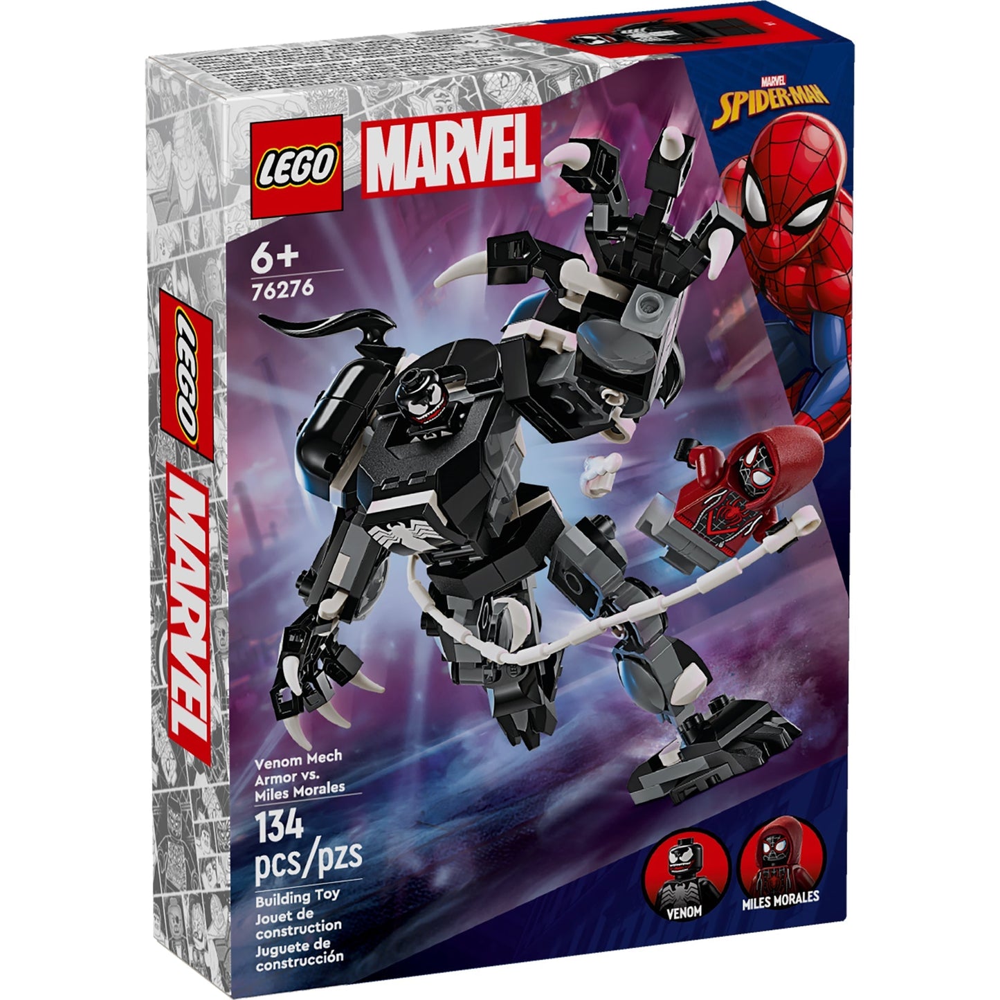 LEGO Marvel Venom Mech Armor vs. Miles Morales, 76276, Ages 6+, 134 Pieces