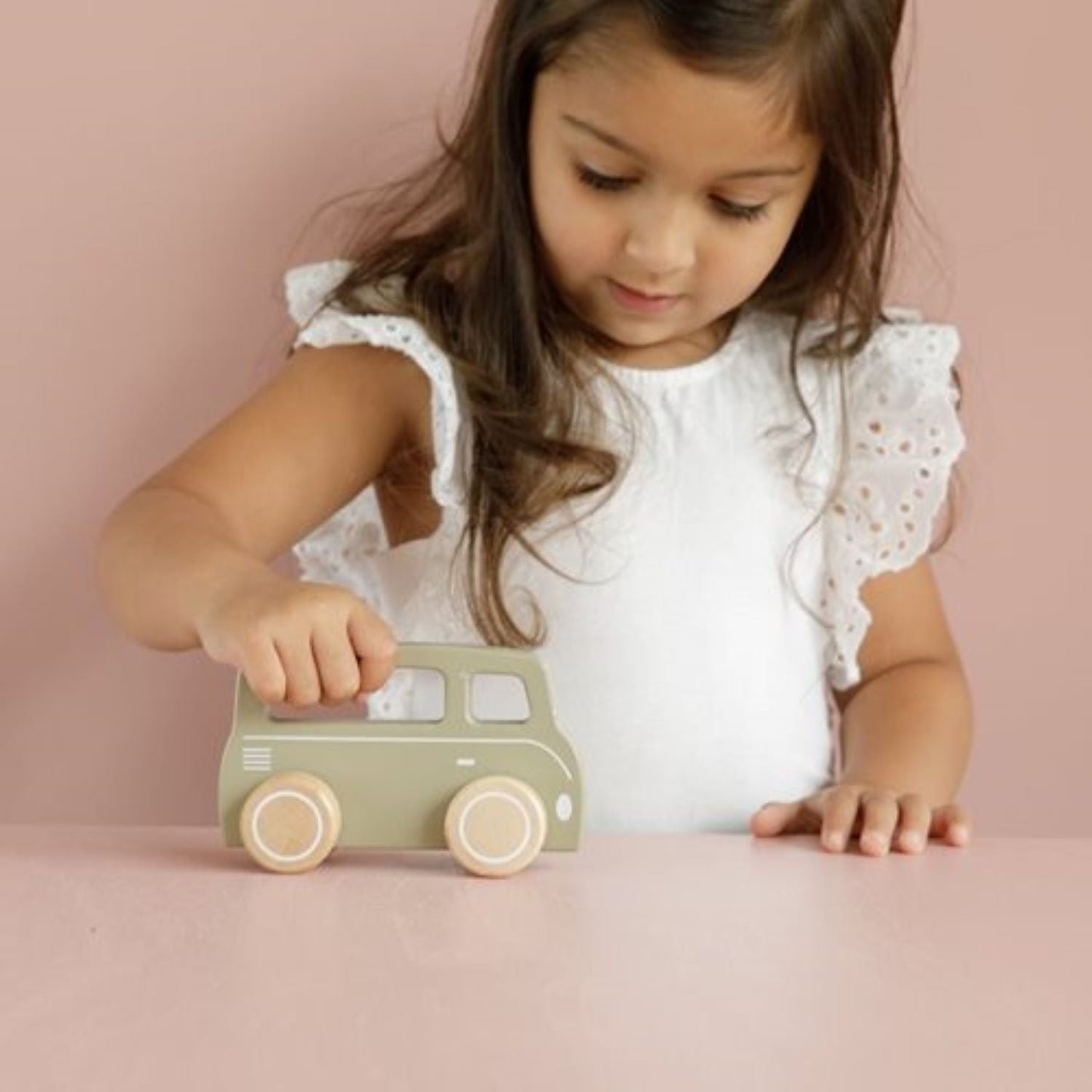 Little Dutch Wooden Toy Van - Olive