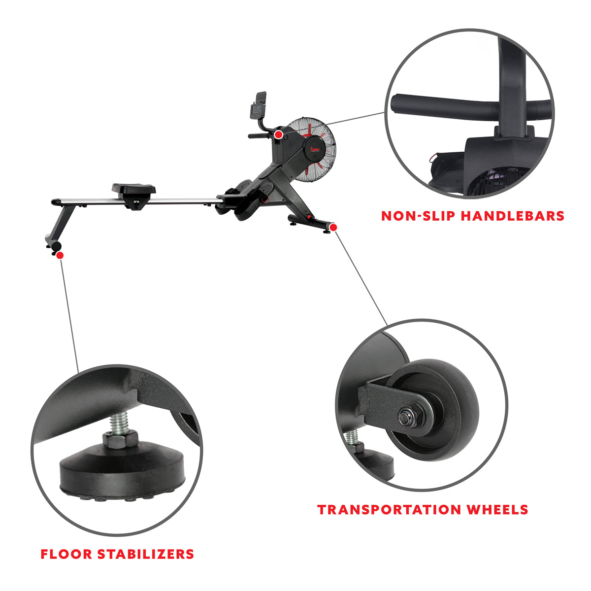 Carbon Premium Air Magnetic Rowing Machine