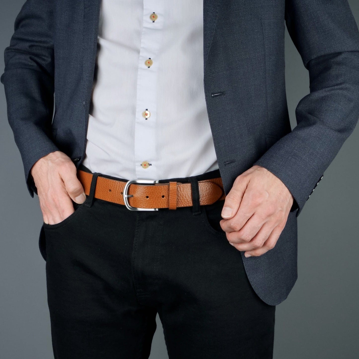 Casual Leather Belt Tan