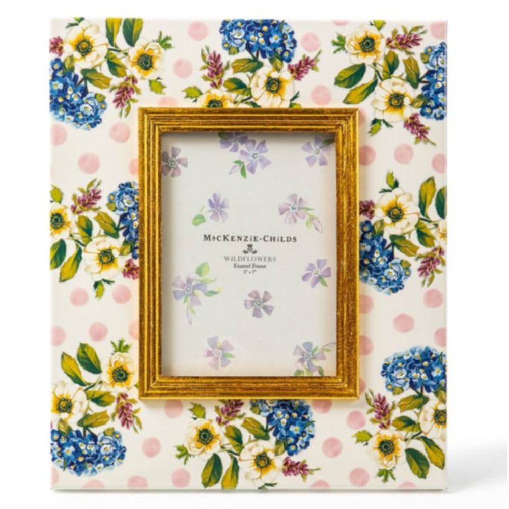 MacKenzie-Childs Wildflowers Enamel 5" x 7" Frame - Pink